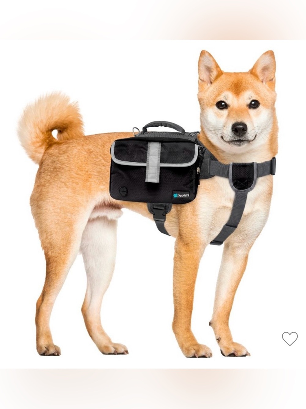 PETAMI Dog Backpack Saddlebag Vest Pack Harness Reflective Side Pockets